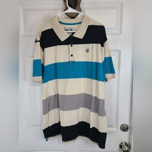 (850) Atwarter Men's Short Sleeve Polo, Size: 2XL  Color: Black, White and Blue